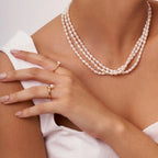 Golden Wave Pearl Ring