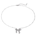 Silver Bow Necklace