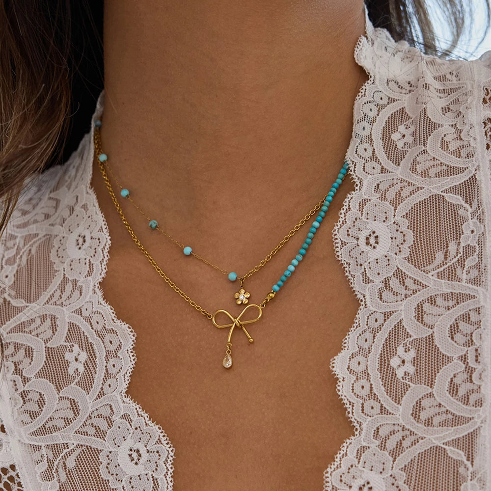 BlueBow Layered Necklace