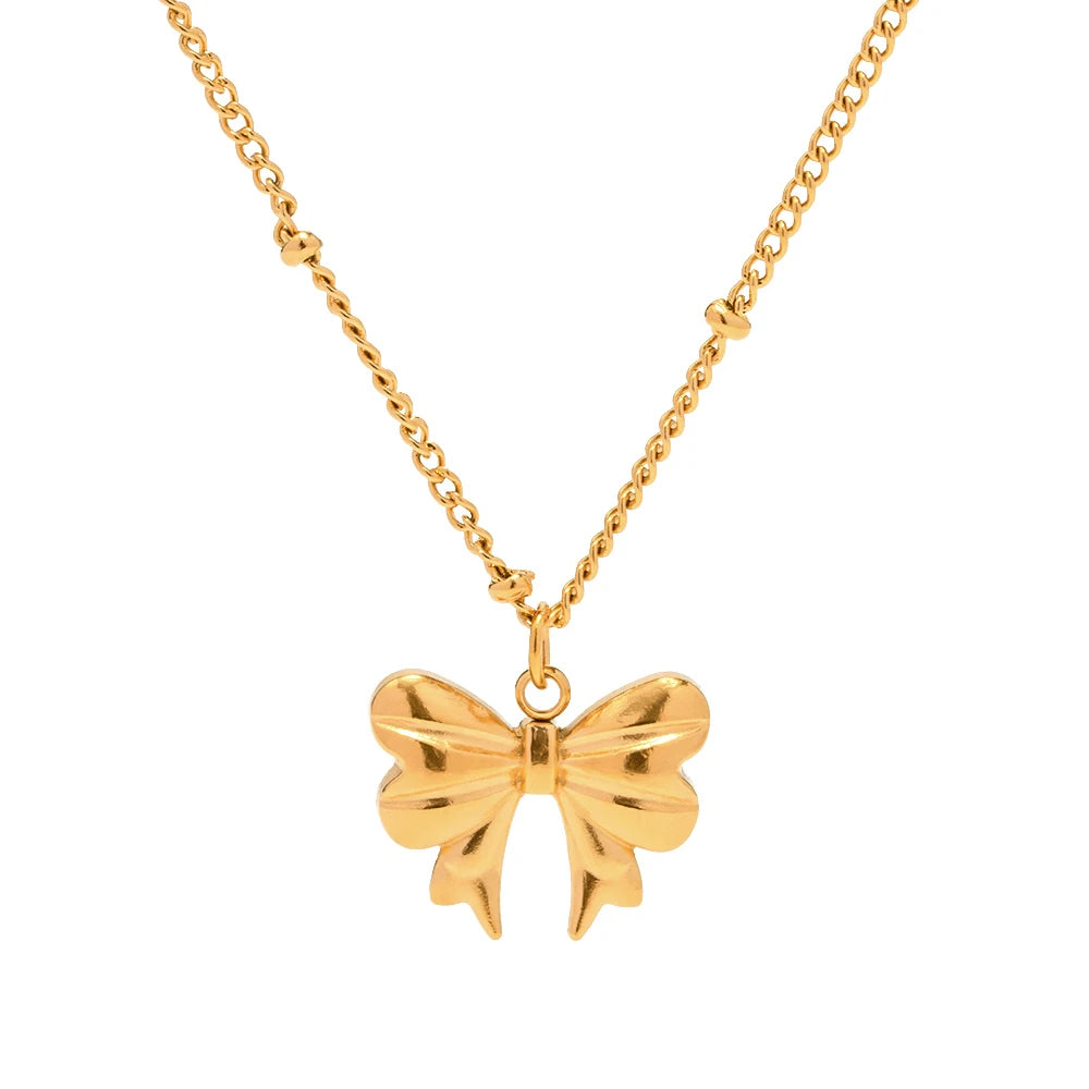 Gold Bow Necklace