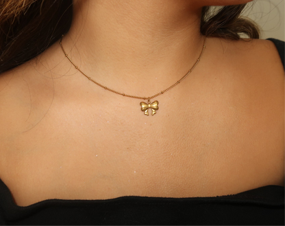 Gold Bow Necklace