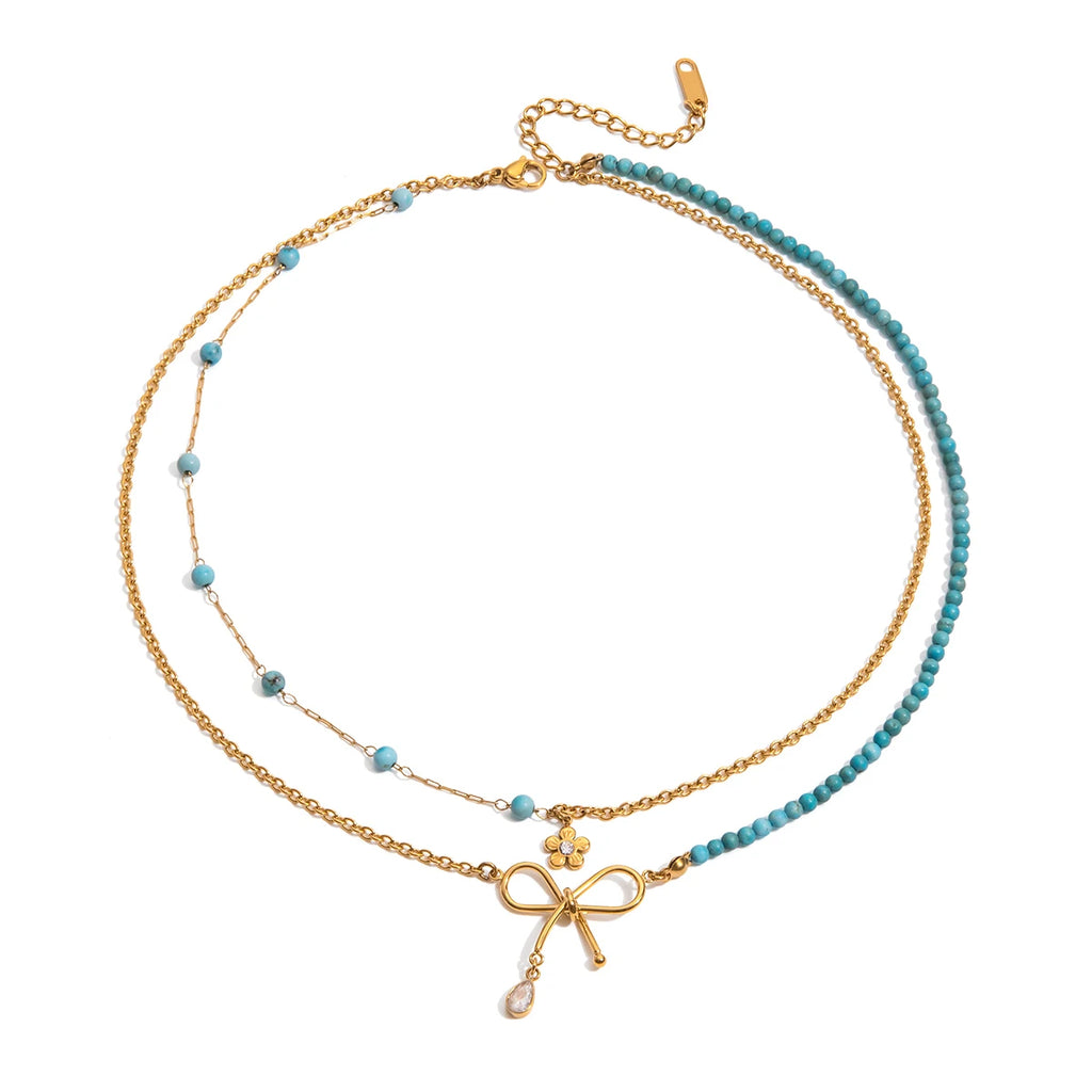 BlueBow Layered Necklace