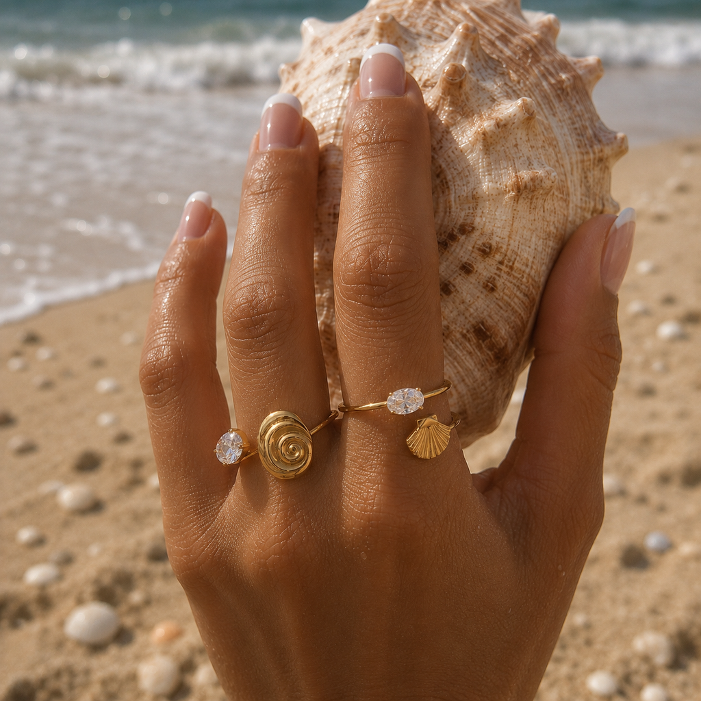 Seaside Duo Adjustable Ring Set