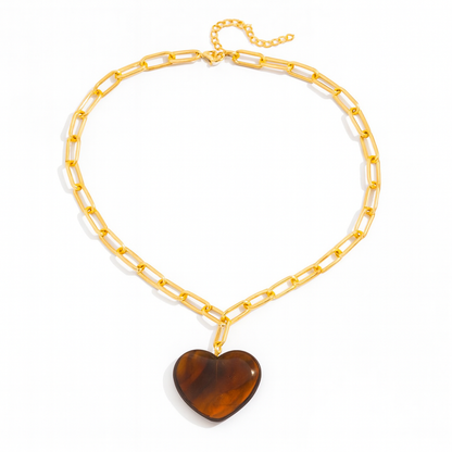 Brown Sugar Heart Pendant Necklace