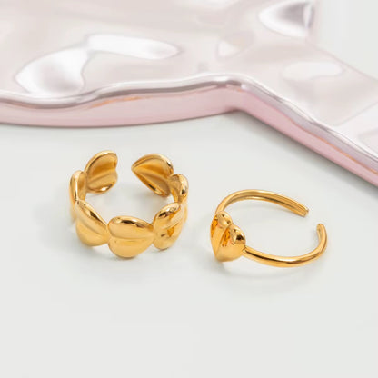Golden Heart Rings Set